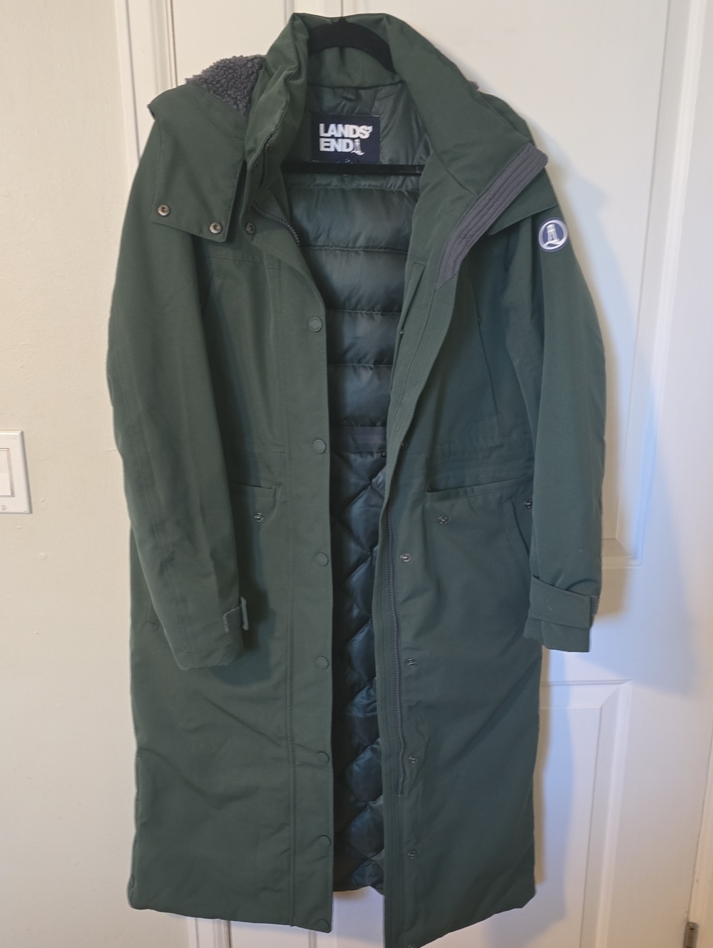 Lands' End Womens Ski Coat in Dark Green